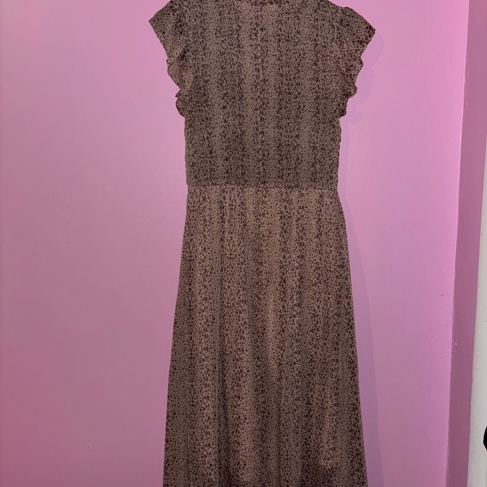 Elegant Brown Patterned Dress